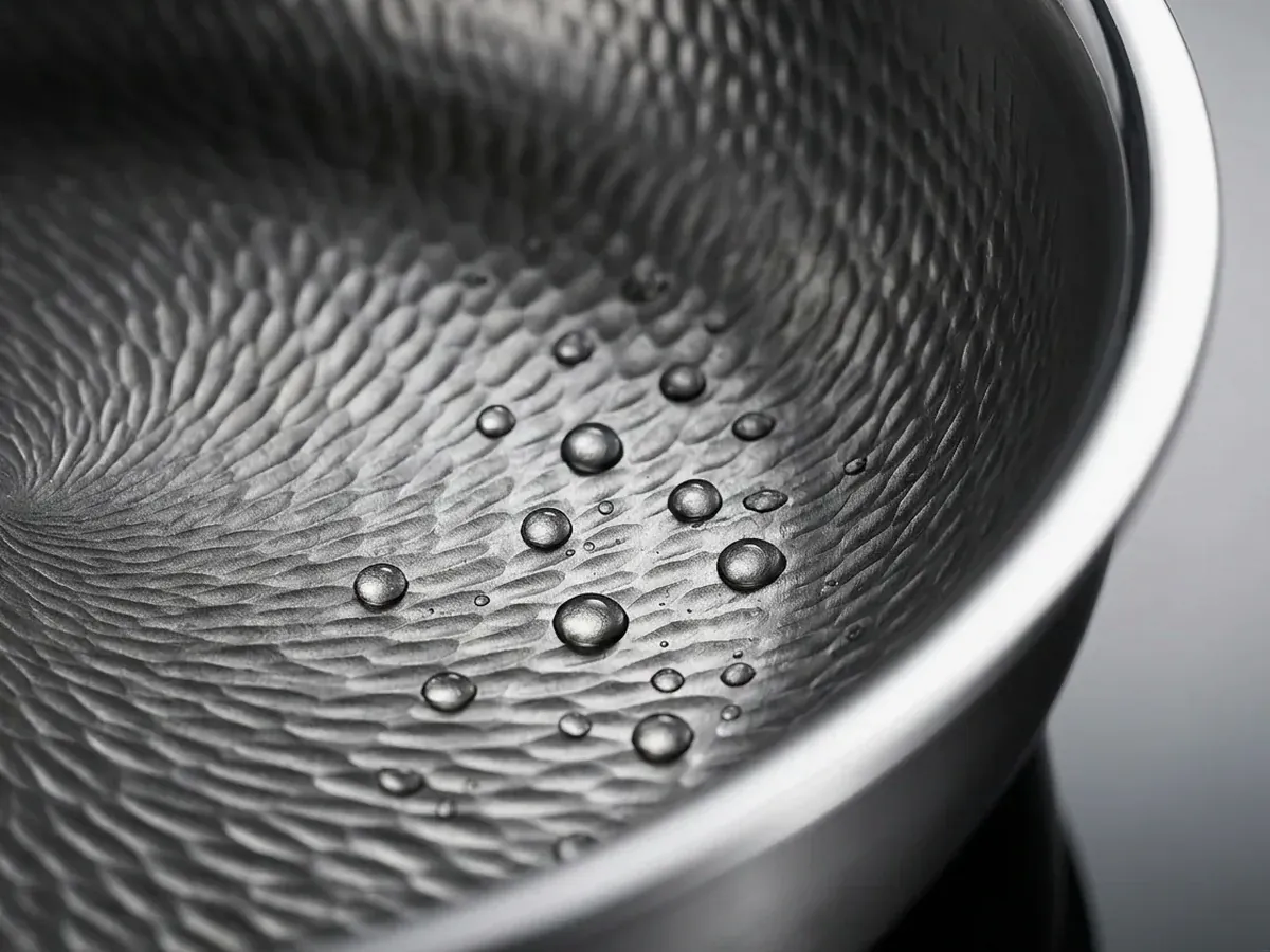 Side profile of the 11-inch Joyhnny Titanium Pro Pan with glass lid